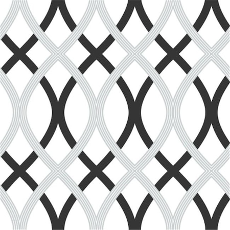 Nuwallpaper NuWallpaper NU1658 Lattice Peel and Stick Wallpaper; Blue & Silver NU1658